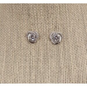 Beautiful Sterling Silver IBB Stud Earrings Crystal‎